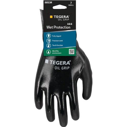 Monteringshanske Nitril TEGERA 8853R Oil Grip