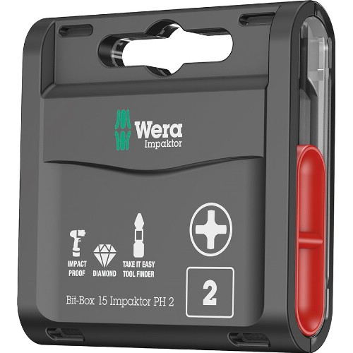 Bits 1/4" PH WERA Impaktor 851/1 IMP DC Bit-Box